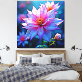 Levendige etherische bloei artwork canvas afdruk (Insitu (Slaapkamer))