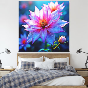 Levendige etherische bloei artwork canvas afdruk