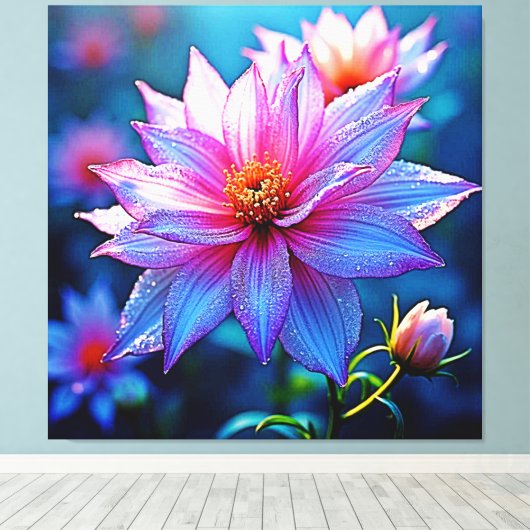 Levendige etherische bloei artwork canvas afdruk (Insitu (Houten vloer))