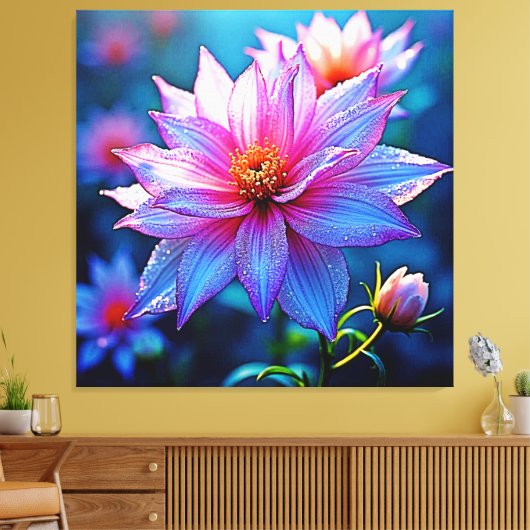 Levendige etherische bloei artwork canvas afdruk (Insitu (Woonkamer))