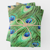 Levendige exotische peacock-veren inpakpapier vel (In situ)