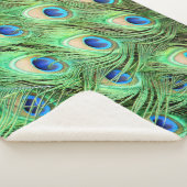 Levendige exotische peacock-veren sherpa deken (3/4)