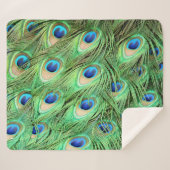 Levendige exotische peacock-veren sherpa deken (Voorkant (horizontaal))