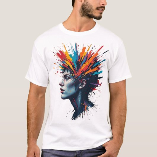 Levendige explosie van kleuren Artistiek T-Shirt D (Voorkant)