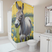 Levendige ezel en gele narcissen douchegordijn (In situ)