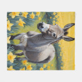 Levendige ezel en gele narcissen fleece deken (Voorkant (Horizontaal))