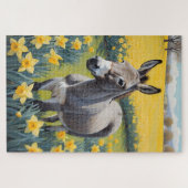 Levendige ezel en gele narcissen legpuzzel (Horizontaal)