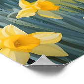 Levendige ezel en gele narcissen poster (Hoek)