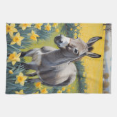 Levendige ezel en gele narcissen theedoek (Horizontaal)