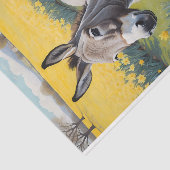 Levendige ezel en gele narcissen tissuepapier (Detail)