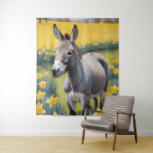 Levendige ezel en gele narcissen wandkleed (In situ)