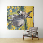 Levendige ezel en gele narcissen wandkleed (In Situ (horizontaal))