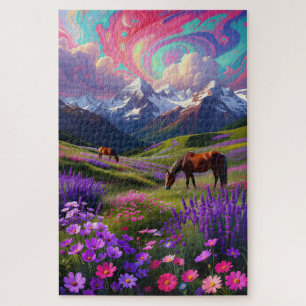 Levendige Fantasie Natuur - Olie Schilderstijl Puz Legpuzzel