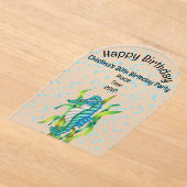 Levendige Fantasy Aqua Blue Zee Dragon Bubbles Acryl Uitnodigingen (Laagn)