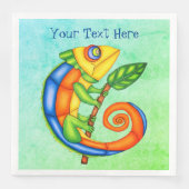 Levendige Fantasy Lachende Hagedis Blauw Blauw Gro Servet (Voorkant)