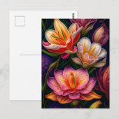 Levendige Fantasy Tuin Bloemen Briefkaart (Voorkant / Achterkant)