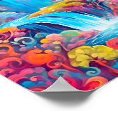 Levendige Fantasy watervallen in een Candyland set Poster (Hoek)