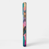 Levendige Fauvist Vaas van roze bloemen iPhone Hoesje (Linkerkant)