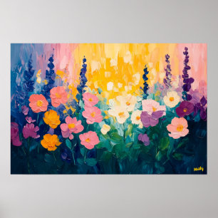 Levendige Fauvistische Bloemstukken – Op maat gema Poster