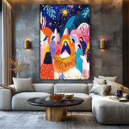 Levendige Fauvistische Visie van De Aanbidding Her Canvas Afdruk