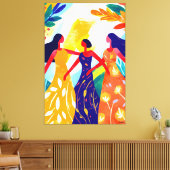 Levendige Fauvistische Visie van de Drie Gratiën Canvas Afdruk (Insitu (Woonkamer))
