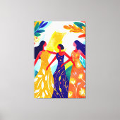 Levendige Fauvistische Visie van de Drie Gratiën Canvas Afdruk (Voorkant)