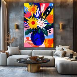 Levendige Fauvistische Visie van Zonnebloemen Canvas Afdruk