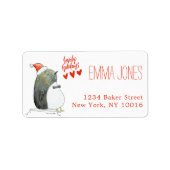 Levendige Feestdagen | Kerst van Cute Penguin Etiket (Voorkant)