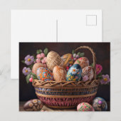 Levendige feestelijke mand van paaseieren briefkaart (Voorkant / Achterkant)