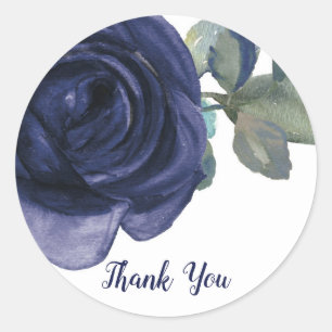 Levendige Fel Indigo Paarse Blauwe Bloemige Bruilo Ronde Sticker
