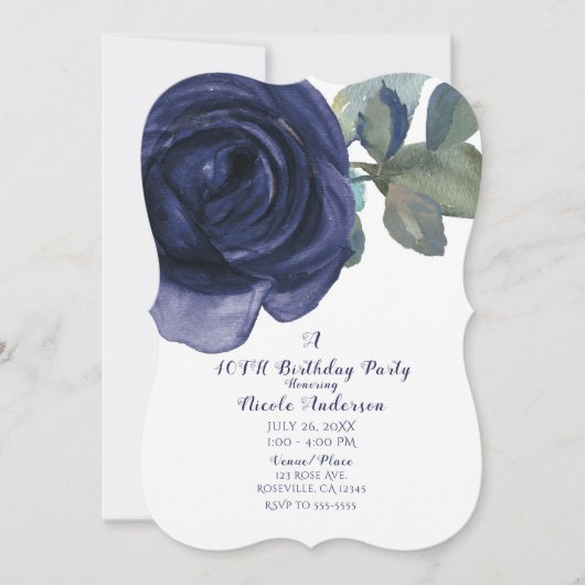 Levendige Fel Indigo Paarse Blauwe Verjaardagsfees Kaart (Voorkant)