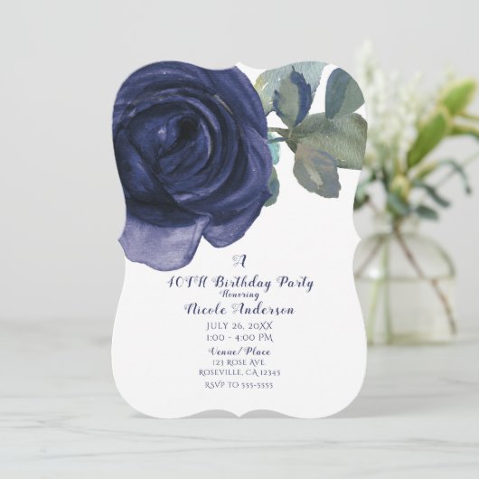 Levendige Fel Indigo Paarse Blauwe Verjaardagsfees Kaart (Staand voorkant)