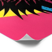 Levendige felgekleurde leeuw poster (Hoek)