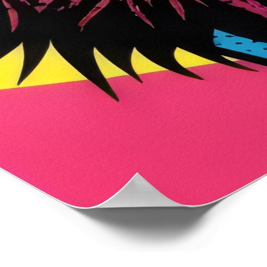 Levendige felgekleurde leeuw poster (Hoek)