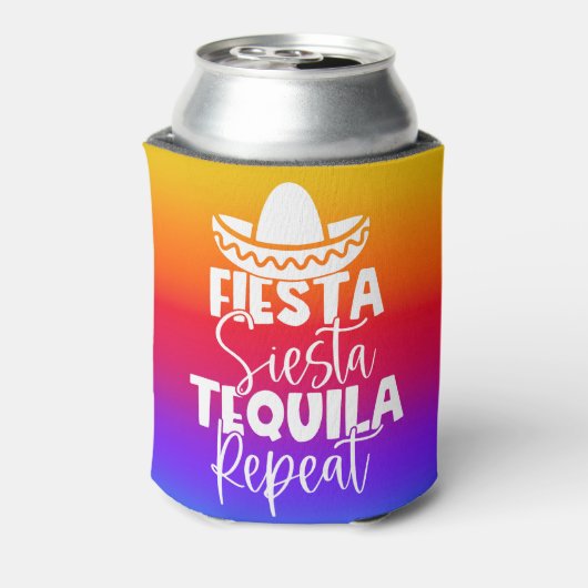 Levendige Fiesta Bachelorette Party Custom Blikjeskoeler (Blikje Achterkant)