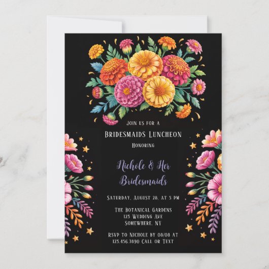 Levendige Fiesta bruiloft boeket bruidsmeisjes lun Kaart (Voorkant)