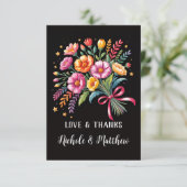 Levendige Fiesta bruiloft boeket bruiloft Bedankkaart (Staand voorkant)