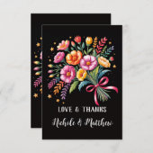 Levendige Fiesta bruiloft boeket bruiloft Bedankkaart (Voorkant / Achterkant)