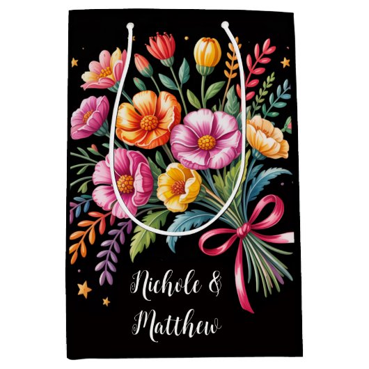 Levendige Fiesta bruiloft boeket bruiloft Medium Cadeauzakje (Voorkant)