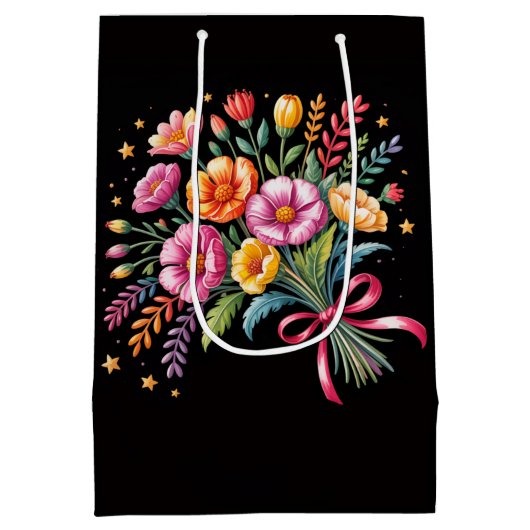 Levendige Fiesta bruiloft boeket bruiloft Medium Cadeauzakje (Achterkant)