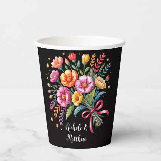 Levendige Fiesta bruiloft boeket bruiloft Papieren Bekers (Voorkant)