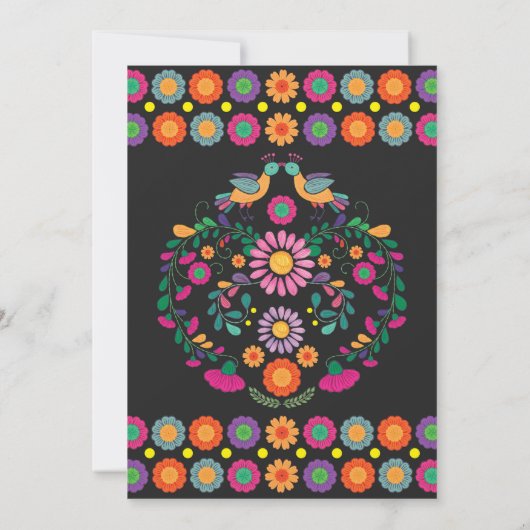 Levendige Fiesta koppels Douche Bloemen Verloving Kaart (Achterkant)