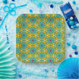 Levendige Fiesta Starburst papieren Borden Bordje