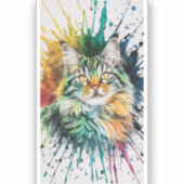Levendige Filigrana Maine Coon Kattenbehang Sticker (Voorkant)