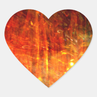 Levendige Flame Art Hart Sticker