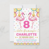 Levendige Flamingo Tropische Verjaardag Pool Party Kaart (Voorkant)