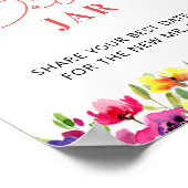 Levendige Floral Date Jar Bruidsspel Poster (Hoek)