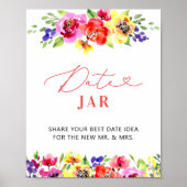 Levendige Floral Date Jar Bruidsspel Poster (Voorkant)