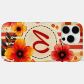 Levendige Floral Distressed Waterverf Chic Monogra Case-Mate iPhone Case (Achterkant (horizontaal))