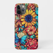 Levendige Floral Doodle Explosion Case-Mate iPhone Case (Achterkant)